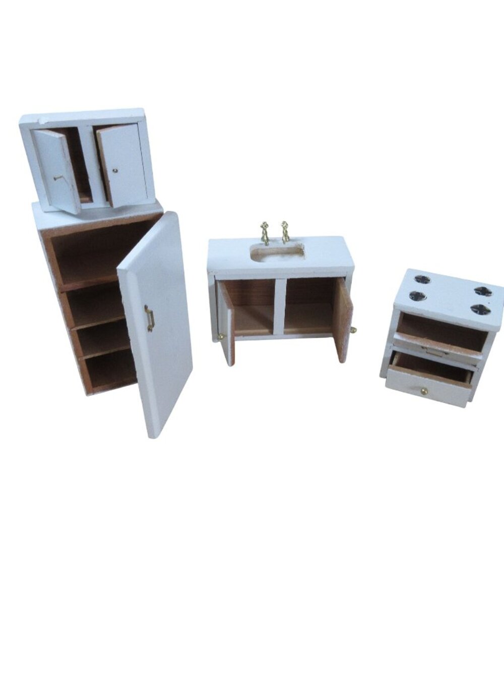 Chadwick Miller White Wooden 4pc Wooden Miniature Kitchen Set #93744